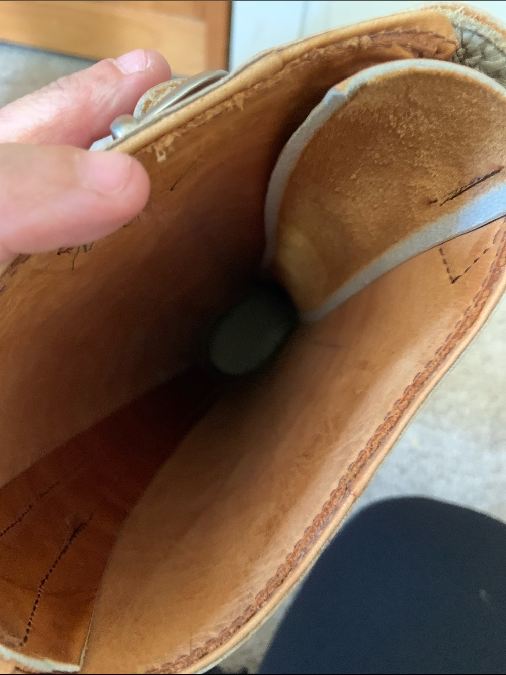 Tall Leather Riding polo Boots in Cognac British tan Brown custom 9 wide - Picture 5 of 12